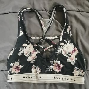 Rose + vine sports bra